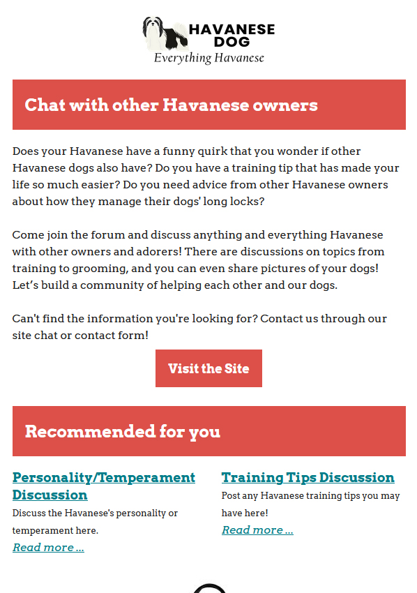 Chat with other Havanese owners