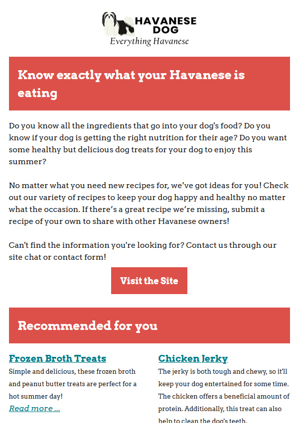 Know exactly what your Havanese is eating