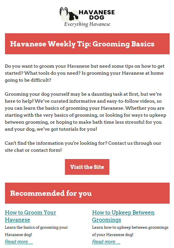 Havanese Weekly Tips: Grooming